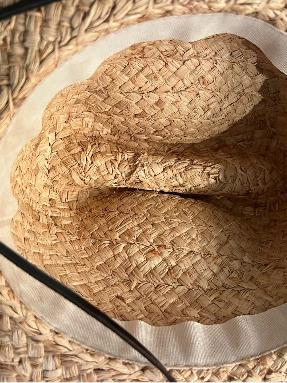 Biltmore for Madewell Natural Straw Wide-Brim Sun Hat with leather Chin Cord
